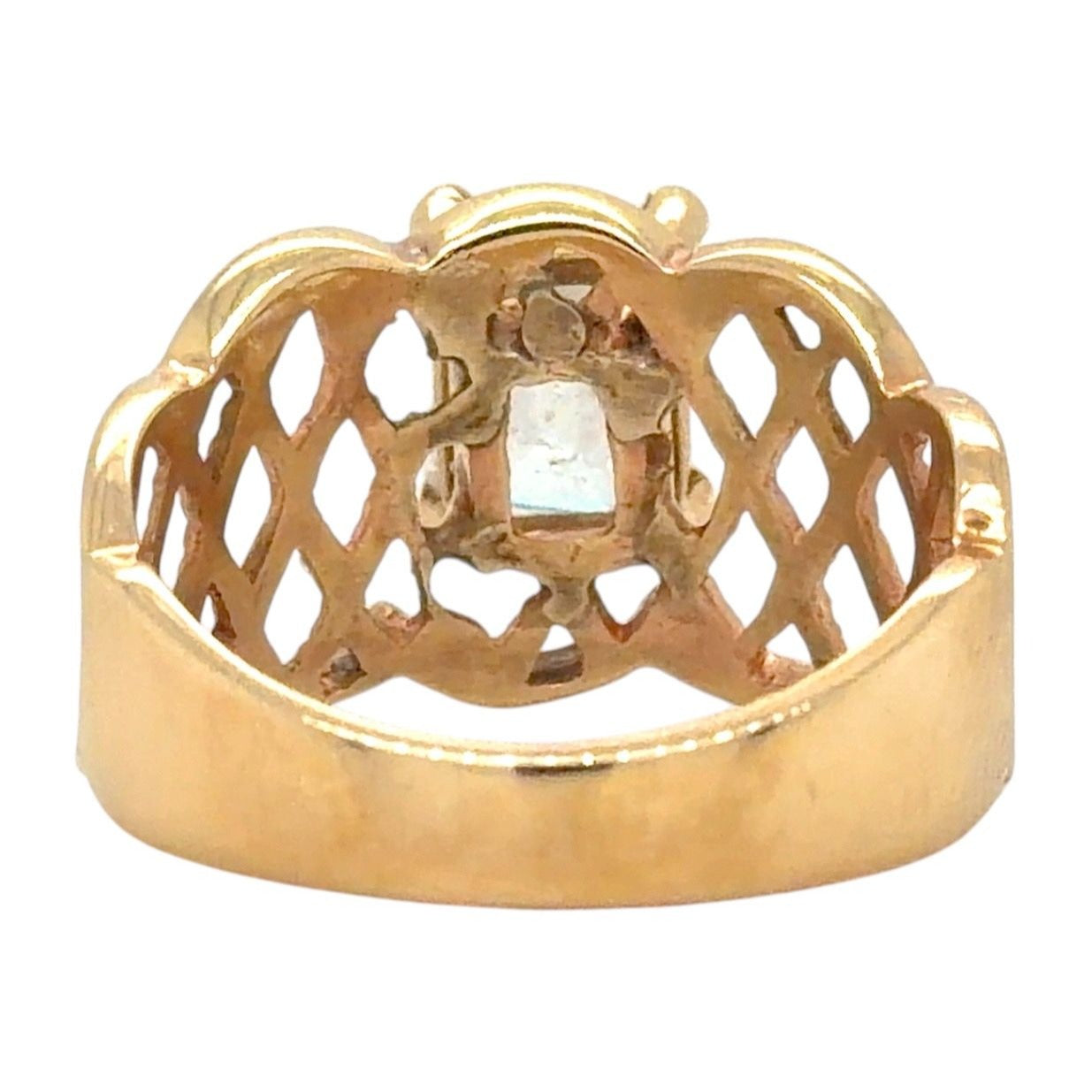 Cubic Zirconia Emerald-Cut Solitaire 14K Yellow Gold Ring 5.7g Size 7.25