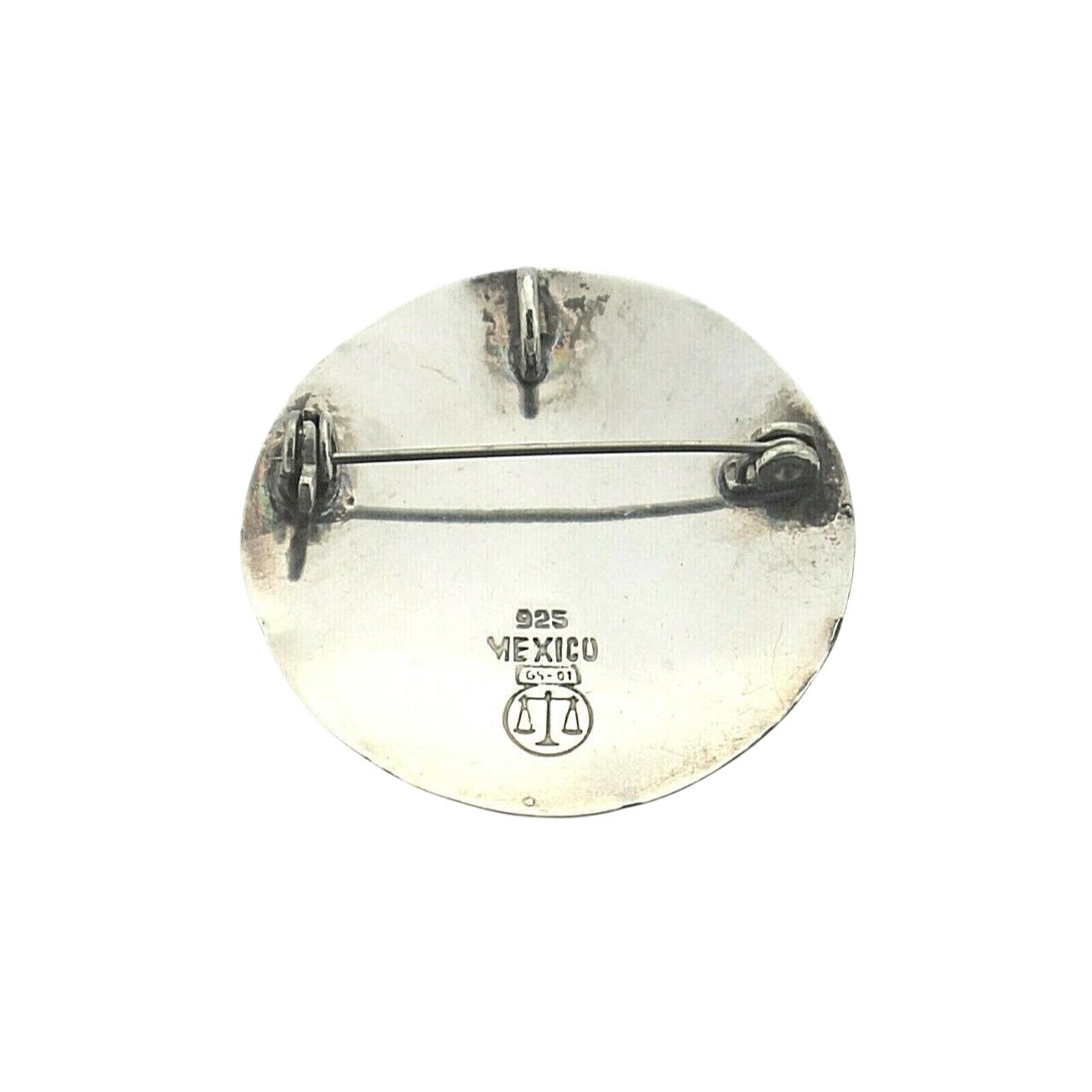 Vintage Aztec Design Pin Pendant .925 Sterling Silver 5.9g