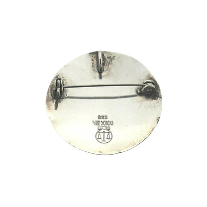 Vintage Aztec Design Pin Pendant .925 Sterling Silver 5.9g