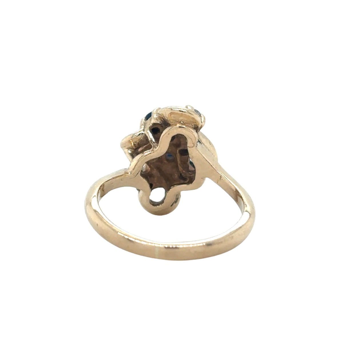 Sapphire & Diamond 14k Yellow Gold Ring 3.7g Size 4
