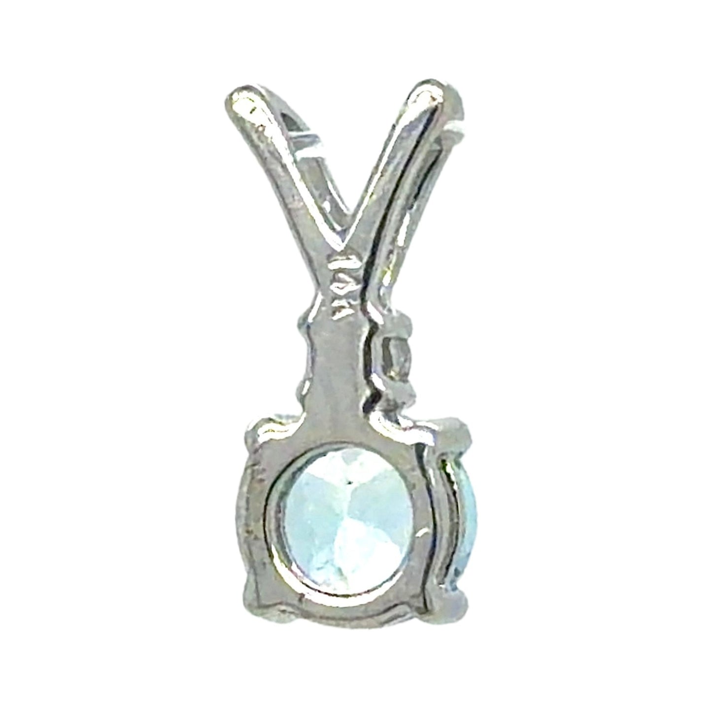 Aquamarine & Diamond 14K White Gold Pendant 0.7g