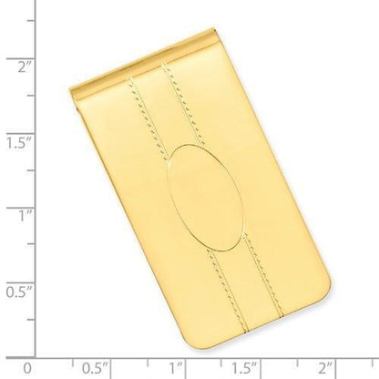 Gold-Plated Oval Center Money Clip With Sleek Design - 50mm Length