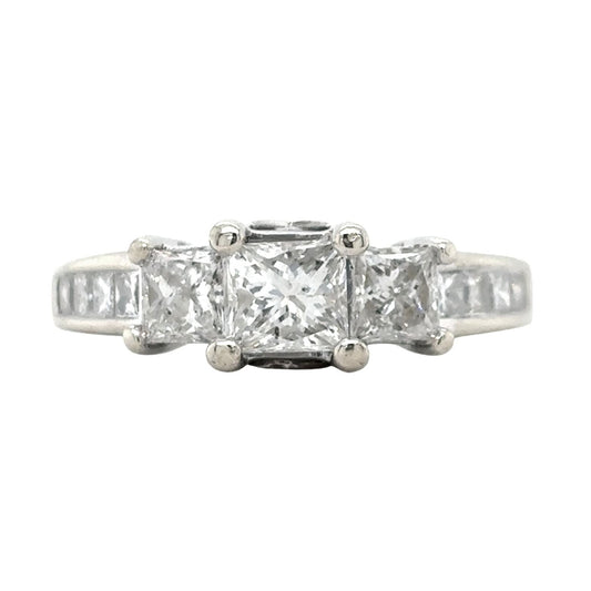 14k White Gold 1.68 ctw Diamond Size 6.25 Ring 4.5g