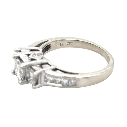 14k White Gold 1.68 ctw Diamond Size 6.25 Ring 4.5g