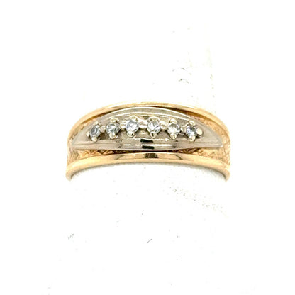 1/10ct Diamond Band 10k Yellow Gold Ring Size 8.5 4.2g