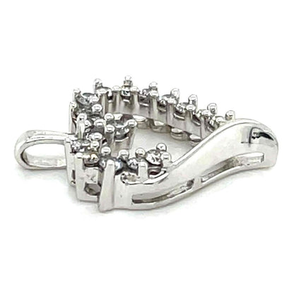 1/4ctw Diamond Heart Pendant with 18 inch Chain 10k White Gold 1.8g