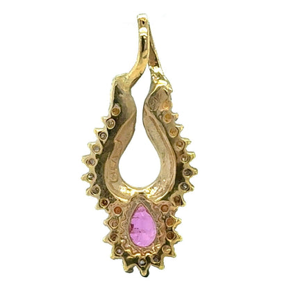 Ruby & Diamonds 14k Yellow Gold 3.8g Pendant