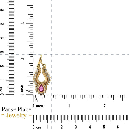 Ruby & Diamonds 14k Yellow Gold 3.8g Pendant