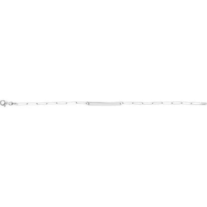 Sterling Silver Paperclip Bracelet 7" Bar ID Bracelet