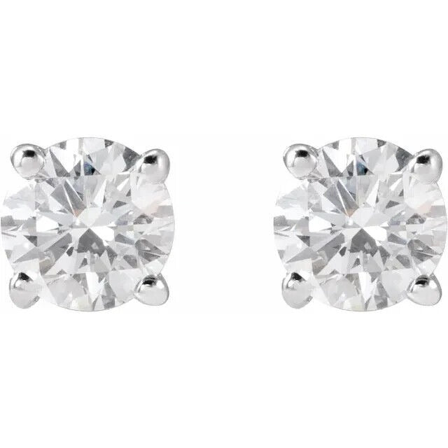 14K White Gold 3/4 CTW Lab-Grown Diamond Stud Earrings
