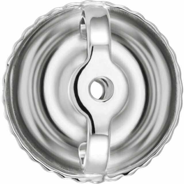10k White Gold Threaded Earring Back with 6.3 mm Pad