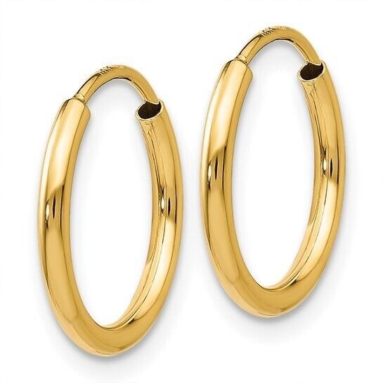 Leslies 10k Yellow Gold Polished Endless Hoop Earrings 1.5mm