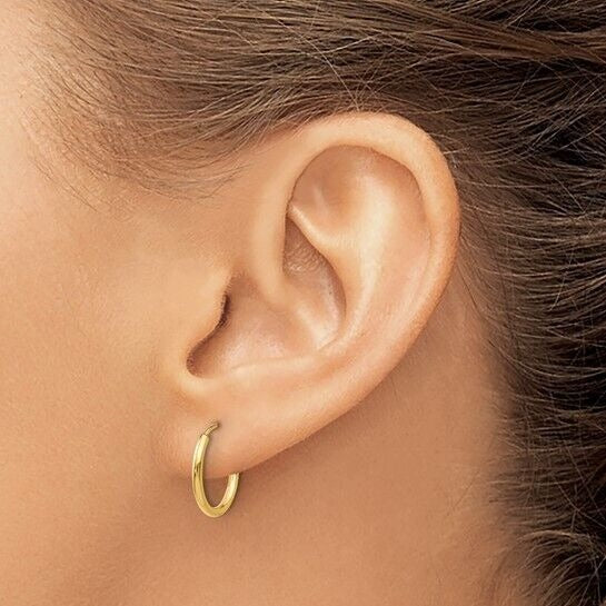 Leslies 10k Yellow Gold Polished Endless Hoop Earrings 1.5mm