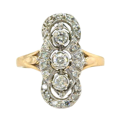 Vintage 1/3ctw Diamond 14k Yellow Gold Ring 4.2g Size 5.5