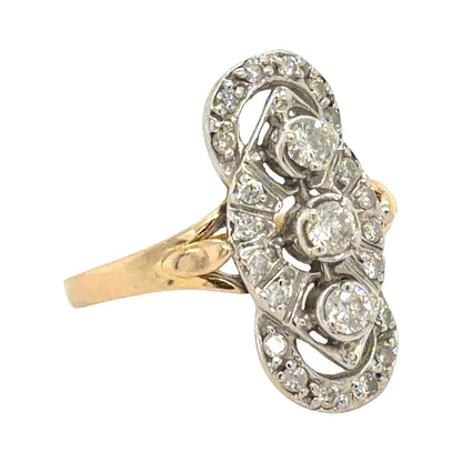 Vintage 1/3ctw Diamond 14k Yellow Gold Ring 4.2g Size 5.5