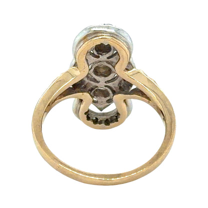 Vintage 1/3ctw Diamond 14k Yellow Gold Ring 4.2g Size 5.5