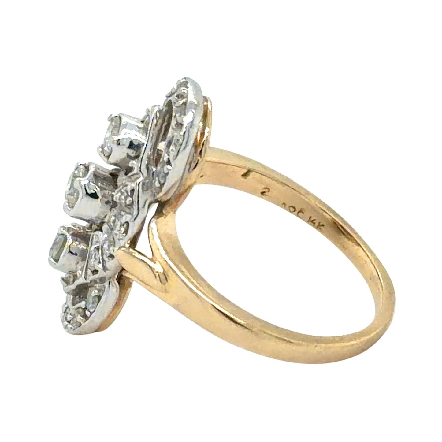 Vintage 1/3ctw Diamond 14k Yellow Gold Ring 4.2g Size 5.5