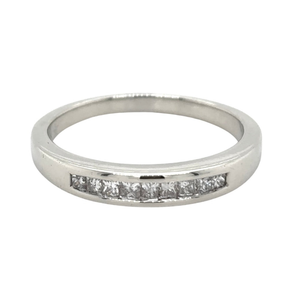 3mm 14k White Gold 1/3ctw Diamond Size 8 Band Ring 3.0g