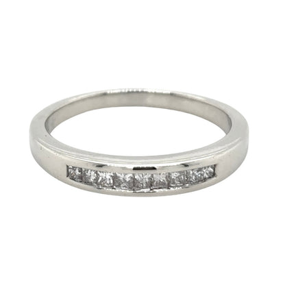 3mm 14k White Gold 1/3ctw Diamond Size 8 Band Ring 3.0g