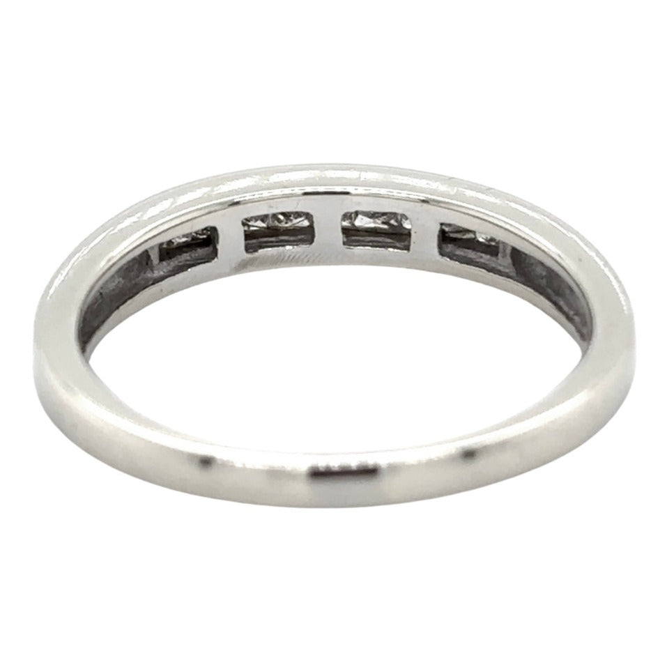 3mm 14k White Gold 1/3ctw Diamond Size 8 Band Ring 3.0g