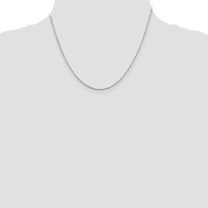 Sterling Silver 1.4mm Singapore Chain Necklace 18" Length 925
