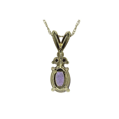 .75Ct Tanzanite & Diamond Pendant 18in Chain Solid 14k Yellow Gold 1.3g