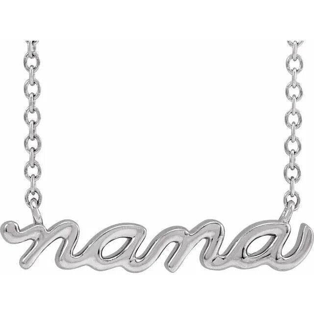 Sterling Silver Nana Script Necklace 18"