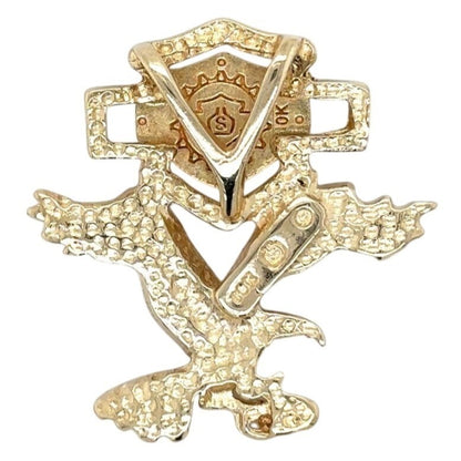 10k Yellow Gold Eagle Harley-Davidson Motor Cycles Pendant 3.2g