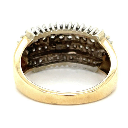 1 Ctw Diamond Cocktail Ring Solid 10k Yellow Gold Size 8.25  6.0g