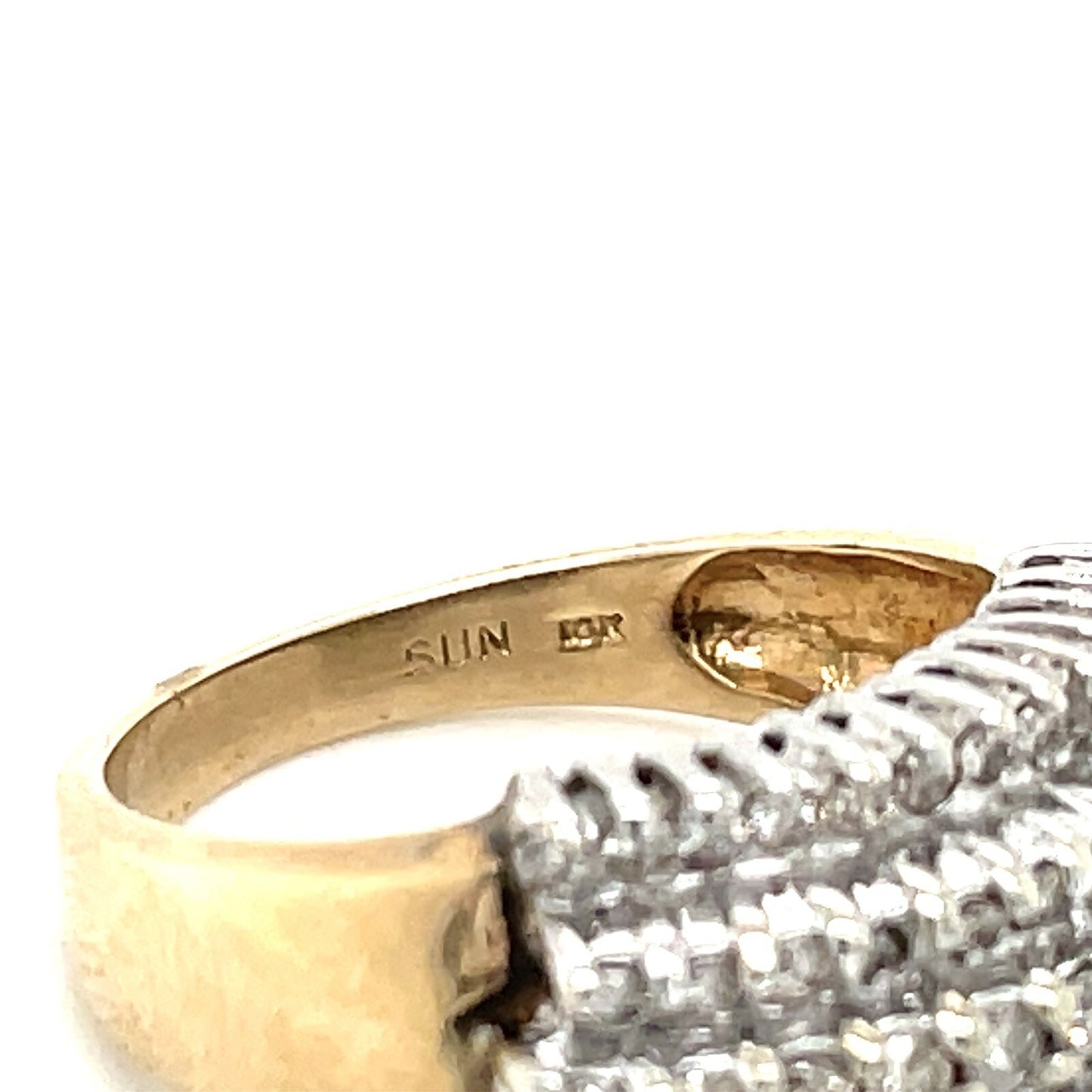 1 Ctw Diamond Cocktail Ring Solid 10k Yellow Gold Size 8.25  6.0g