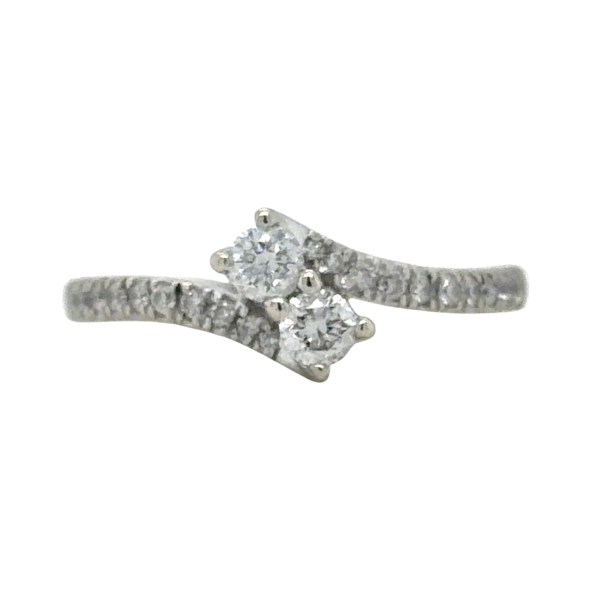 Ever Us 1/2ctw Diamond Two-Stone 14k White Gold Ring 3.2g Size 6.5