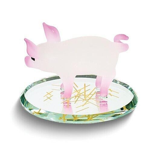 Glass Baron Barnyard Pig Handcrafted Glass Figurine