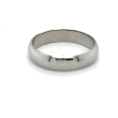 4.8mm Wedding Band Ring 14K White Gold 4.6g Size 9.75