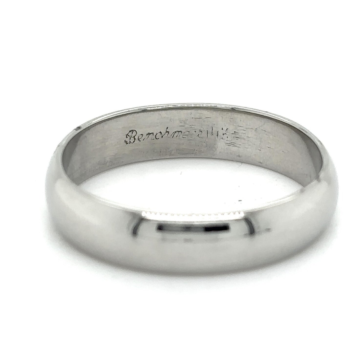 4.8mm Wedding Band Ring 14K White Gold 4.6g Size 9.75