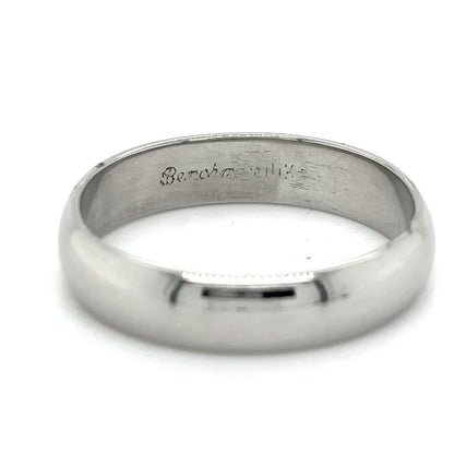 4.8mm Wedding Band Ring 14K White Gold 4.6g Size 9.75