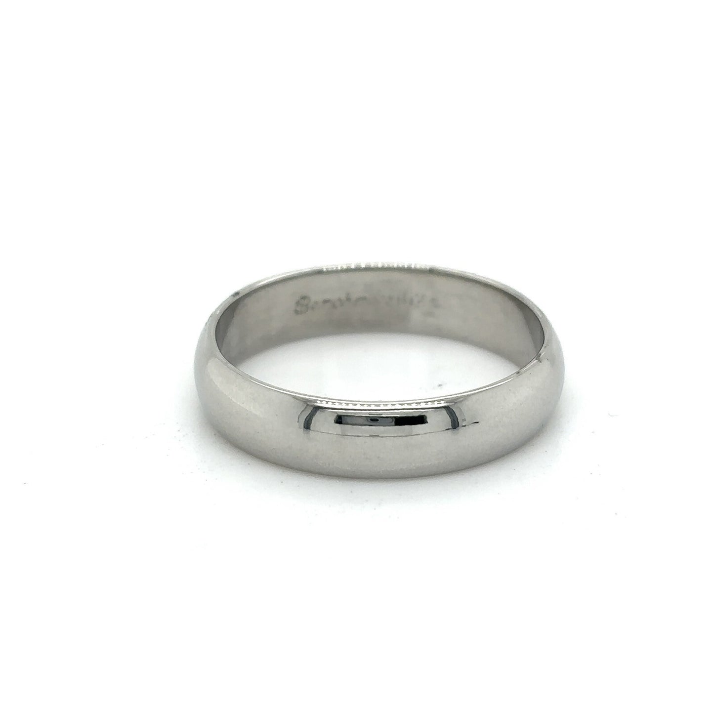 4.8mm Wedding Band Ring 14K White Gold 4.6g Size 9.75