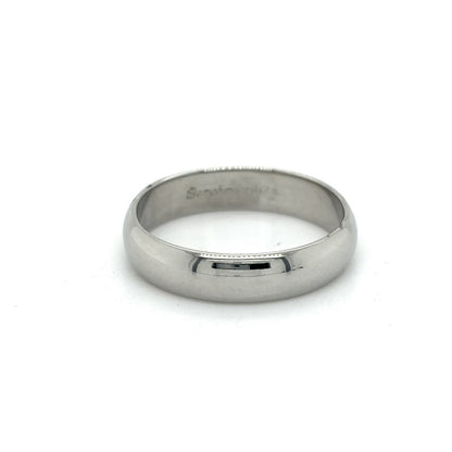 4.8mm Wedding Band Ring 14K White Gold 4.6g Size 9.75
