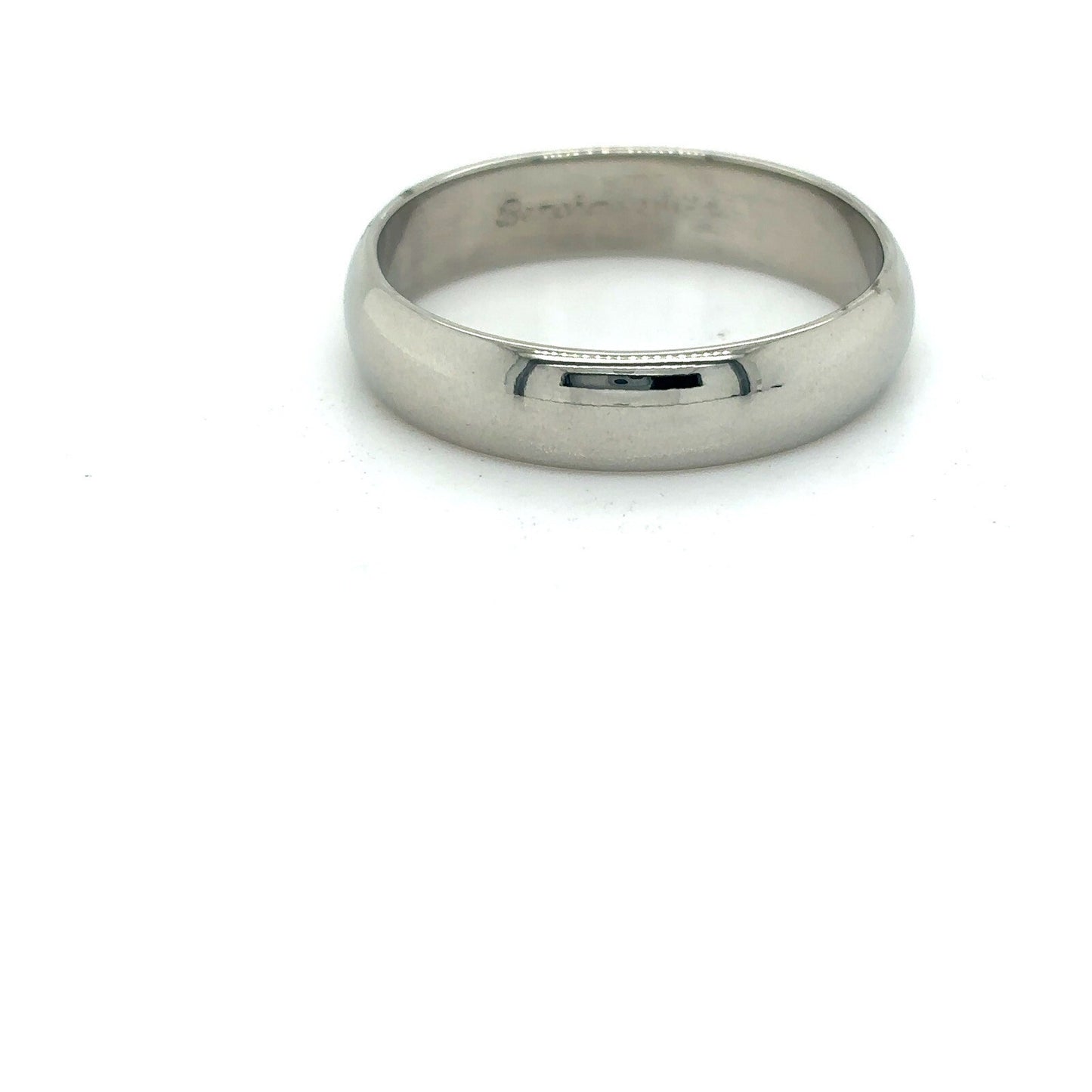 4.8mm Wedding Band Ring 14K White Gold 4.6g Size 9.75
