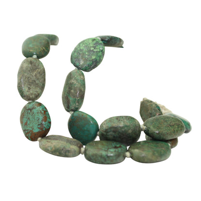 Natural Turquoise Stone Necklace 17.75" With Solid .925 Sterling Silver Toggle Clasp