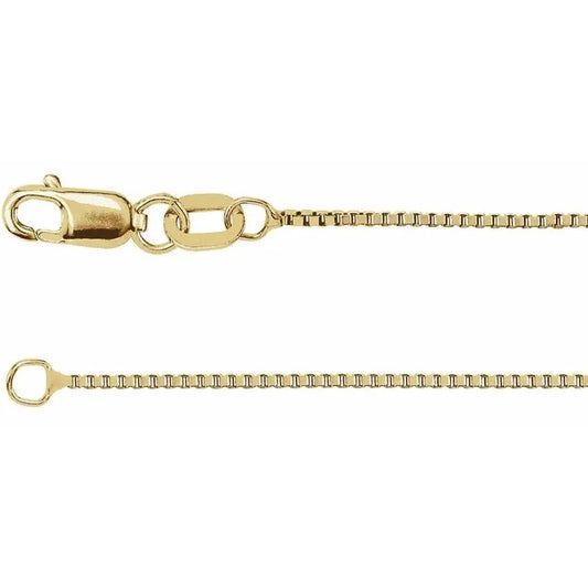 14K Yellow Gold-Filled .75mm Box Chain With Lobster Clasp 18 Inches