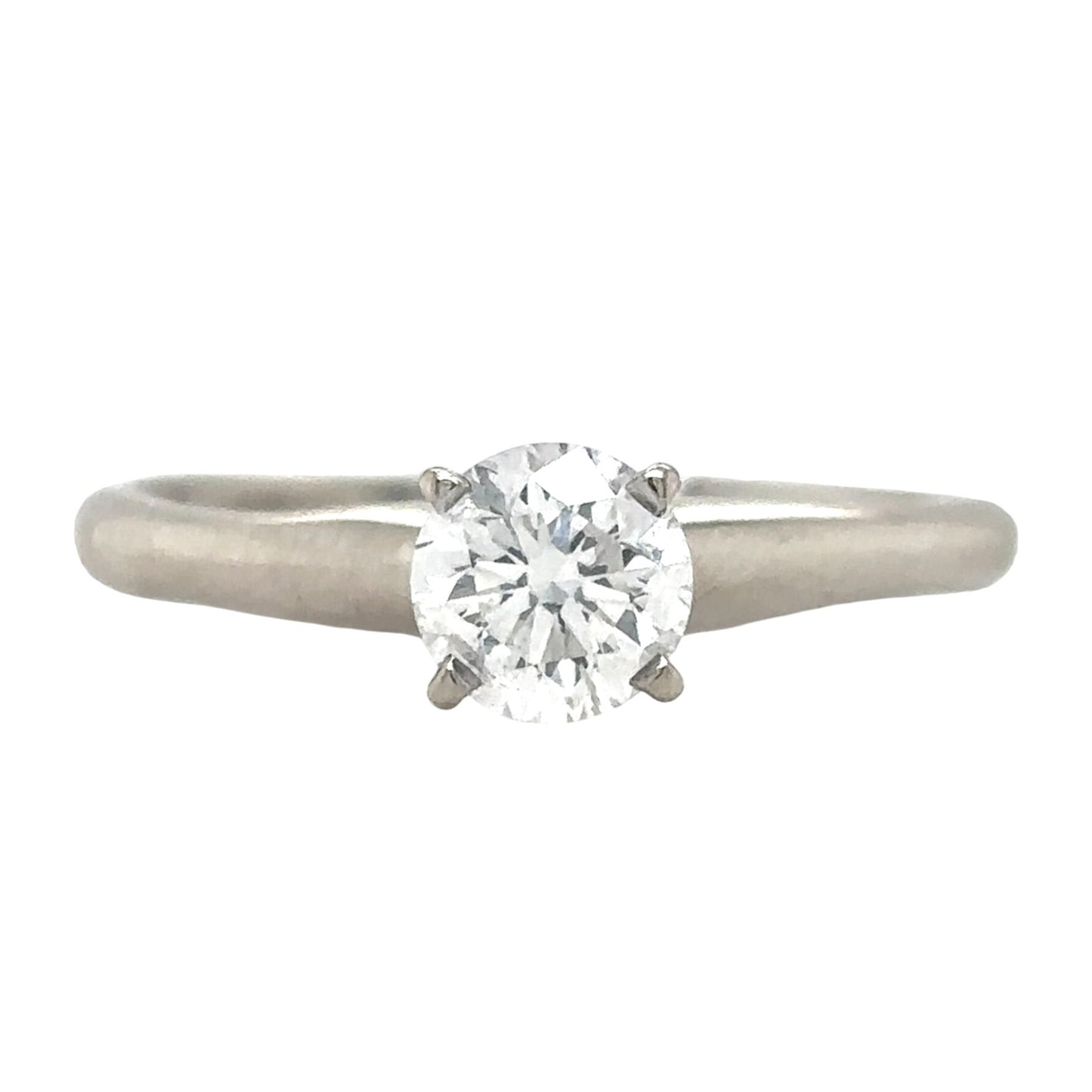 14K White Gold Diamond Solitaire Engagement Ring  .40ctw Size 4.75