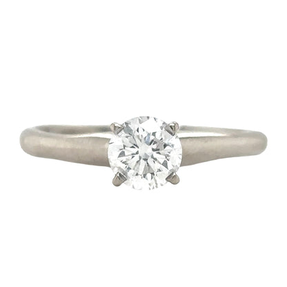 14K White Gold Diamond Solitaire Engagement Ring  .40ctw Size 4.75