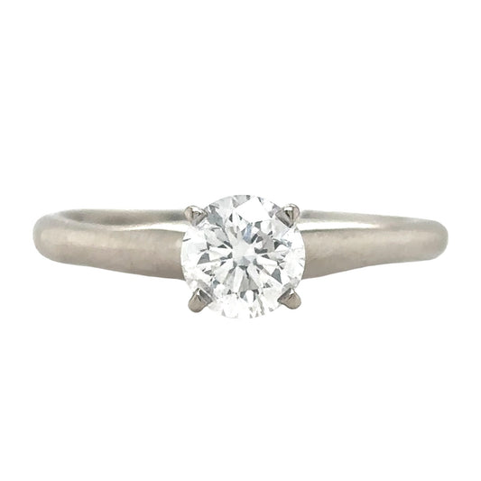 14K White Gold Diamond Solitaire Engagement Ring  .40ctw Size 4.75