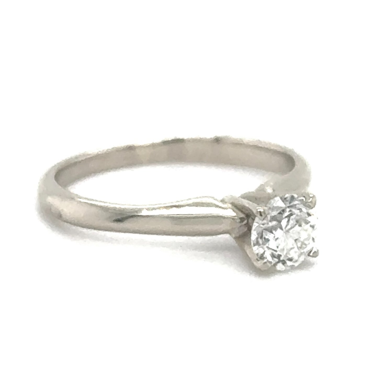 14K White Gold Diamond Solitaire Engagement Ring  .40ctw Size 4.75