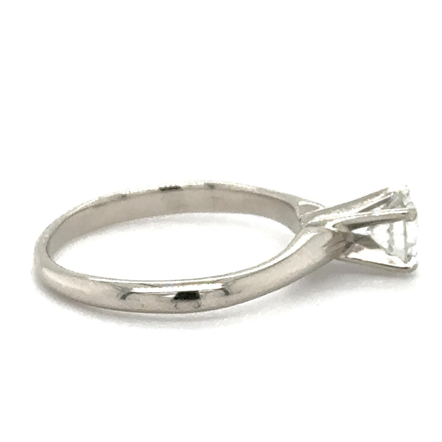 14K White Gold Diamond Solitaire Engagement Ring  .40ctw Size 4.75