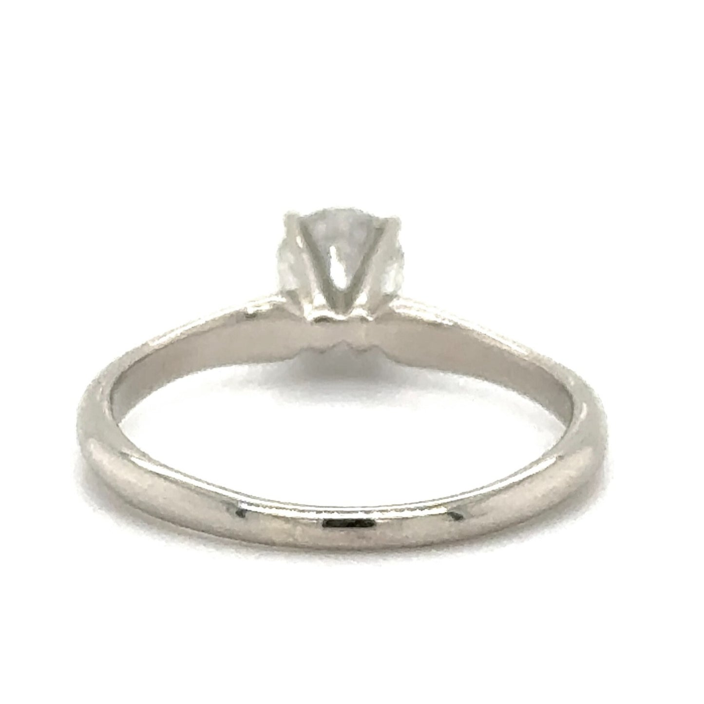 14K White Gold Diamond Solitaire Engagement Ring  .40ctw Size 4.75