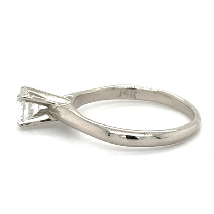 14K White Gold Diamond Solitaire Engagement Ring  .40ctw Size 4.75