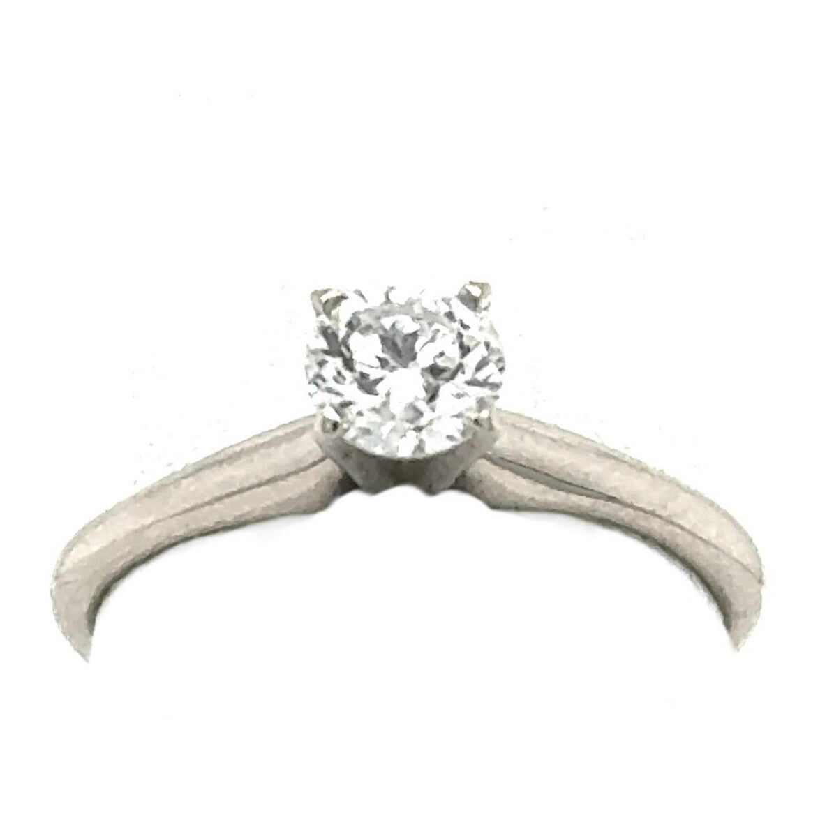 14K White Gold Diamond Solitaire Engagement Ring  .40ctw Size 4.75