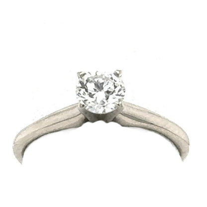 14K White Gold Diamond Solitaire Engagement Ring  .40ctw Size 4.75