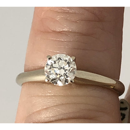 14K White Gold Diamond Solitaire Engagement Ring  .40ctw Size 4.75